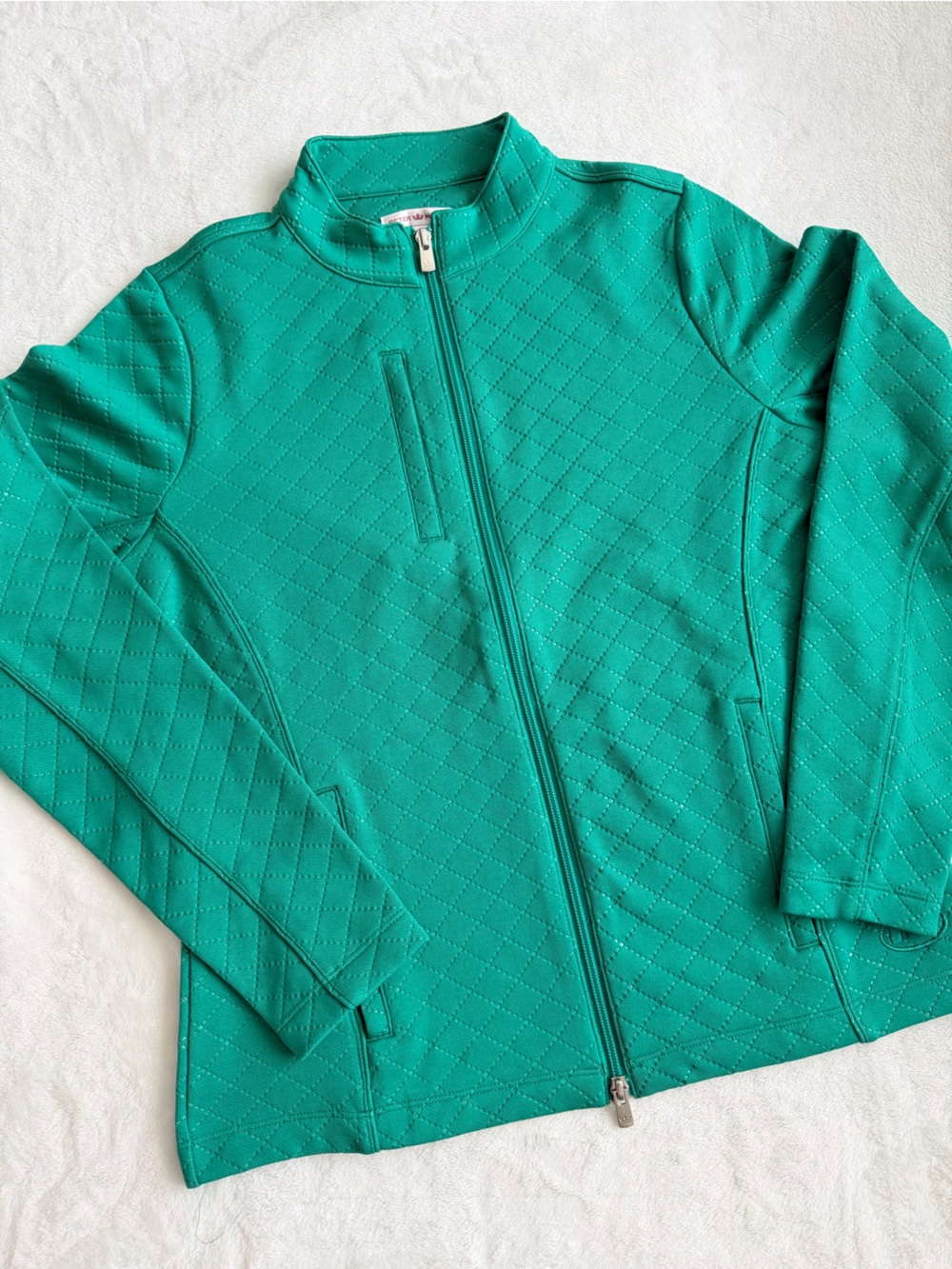 Peter Millar Master GreenQuilted Jacket with Dual Front Zip Size M